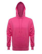 SpectraUSA French Terry fleece hoodie in hot pink heather, front view showcasing soft fabric and casual style.