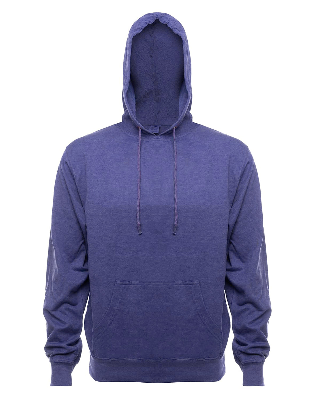 SpectraUSA French Terry fleece hoodie in purple heather with front view, casual and comfortable everyday wear.