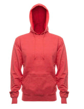 SpectraUSA French Terry Hoodie 4020 in red heather fleece, front view showing cozy, casual style and soft fabric texture.