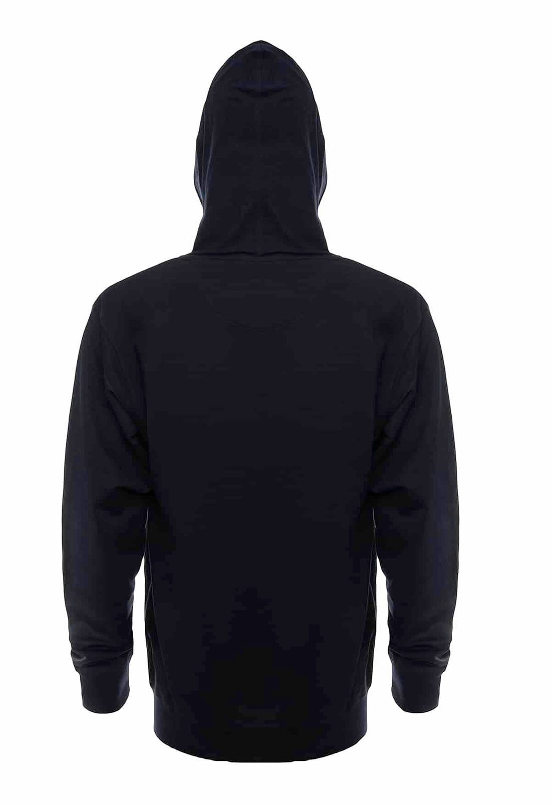 SpectraUSA ZIP Hoodie French Terry fleece in navy, with a back view showing the casual style and comfortable fit.