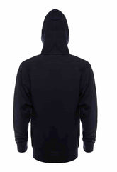 SpectraUSA ZIP Hoodie French Terry fleece in navy, with a back view showing the casual style and comfortable fit.