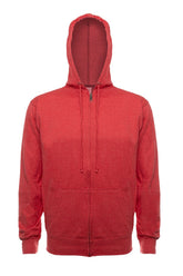 SpectraUSA ZIP Hoodie French Terry 4030 fleece in red heather with front zipper and hood, casual and comfortable sweatshirt.