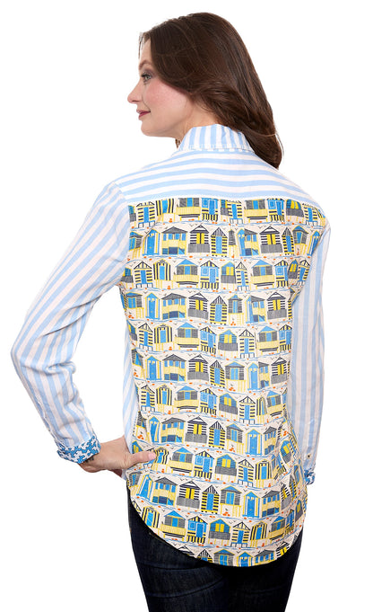 Chesapeake Hi-lo Top, Stripes On The Front, Cabanas On The Back