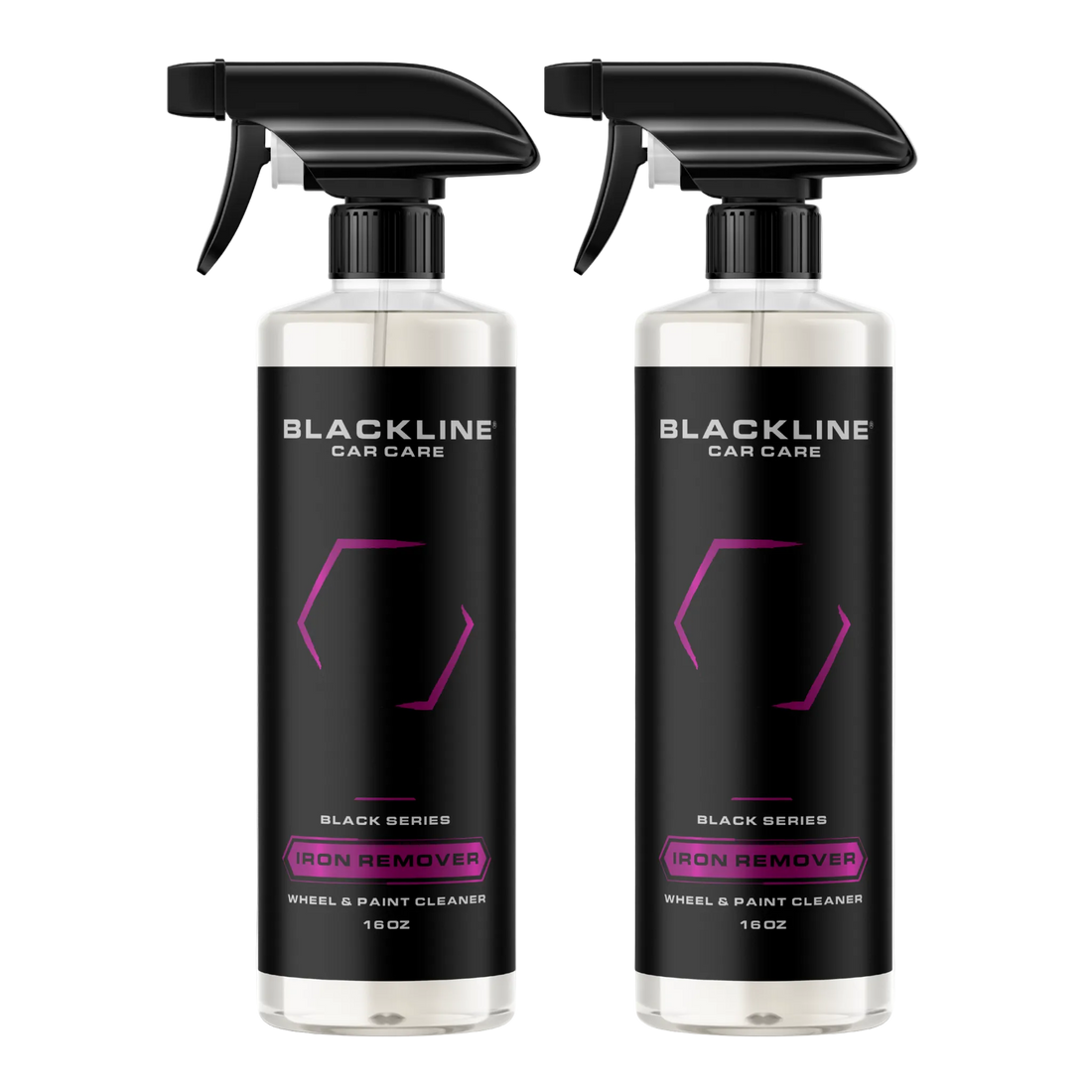 Blackline Car Care BLACKLINE® Iron Remover bottle showing the iron remover liquid for automotive detailing and cleaning.