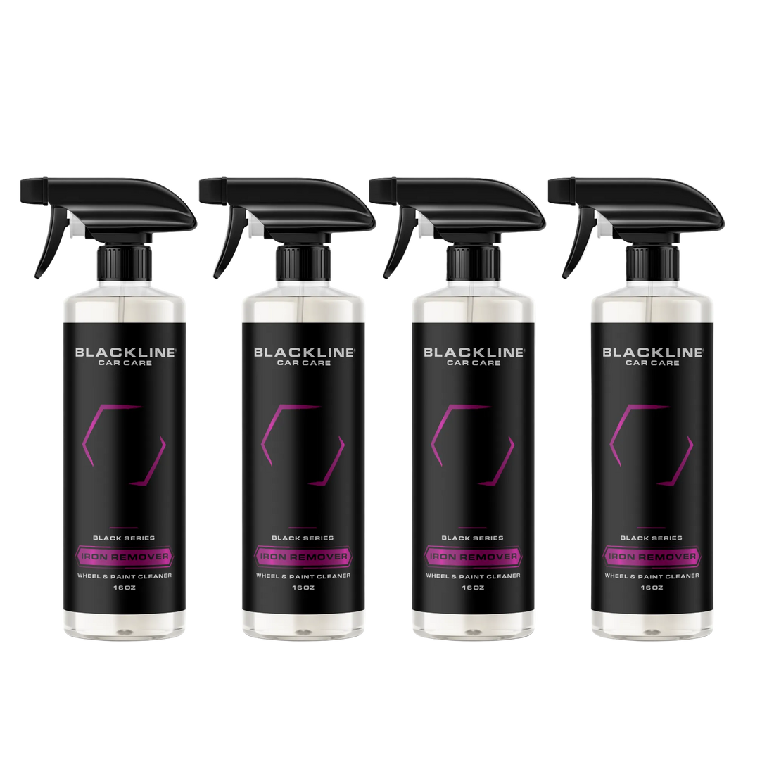 Blackline Car Care BLACKLINE® Iron Remover bottle with label, designed for removing iron deposits from vehicle surfaces.
