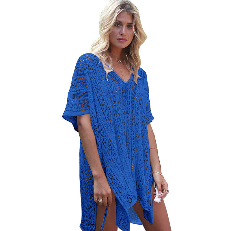 Bikini Hollow Out Cutout Beach Vacation Blouse Knitted Sunscreen Swimsuit for Women Crochet Crochet hook