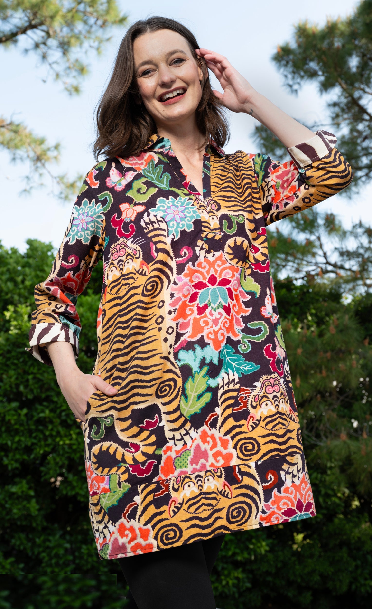 Vail Tunic Tiger Rug Print
