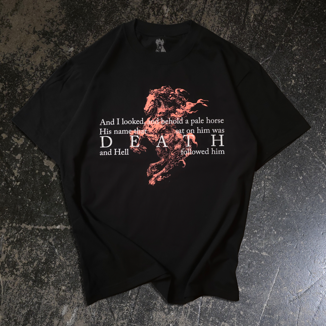 Black 4 Horsemen T-Shirt by Any Means Necessary Clothing featuring a front graphic design of four horsemen.