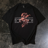 Black 4 Horsemen T-Shirt by Any Means Necessary Clothing featuring a front graphic design of four horsemen.