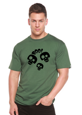 Spun Bamboo Halloween Boo unisex bamboo viscose organic cotton short sleeve graphic T-shirt with spooky print.