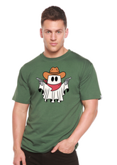 Unisex Cowboy Ghost graphic T-shirt by Spun Bamboo in bamboo viscose and organic cotton, featuring a printed cowboy ghost design.