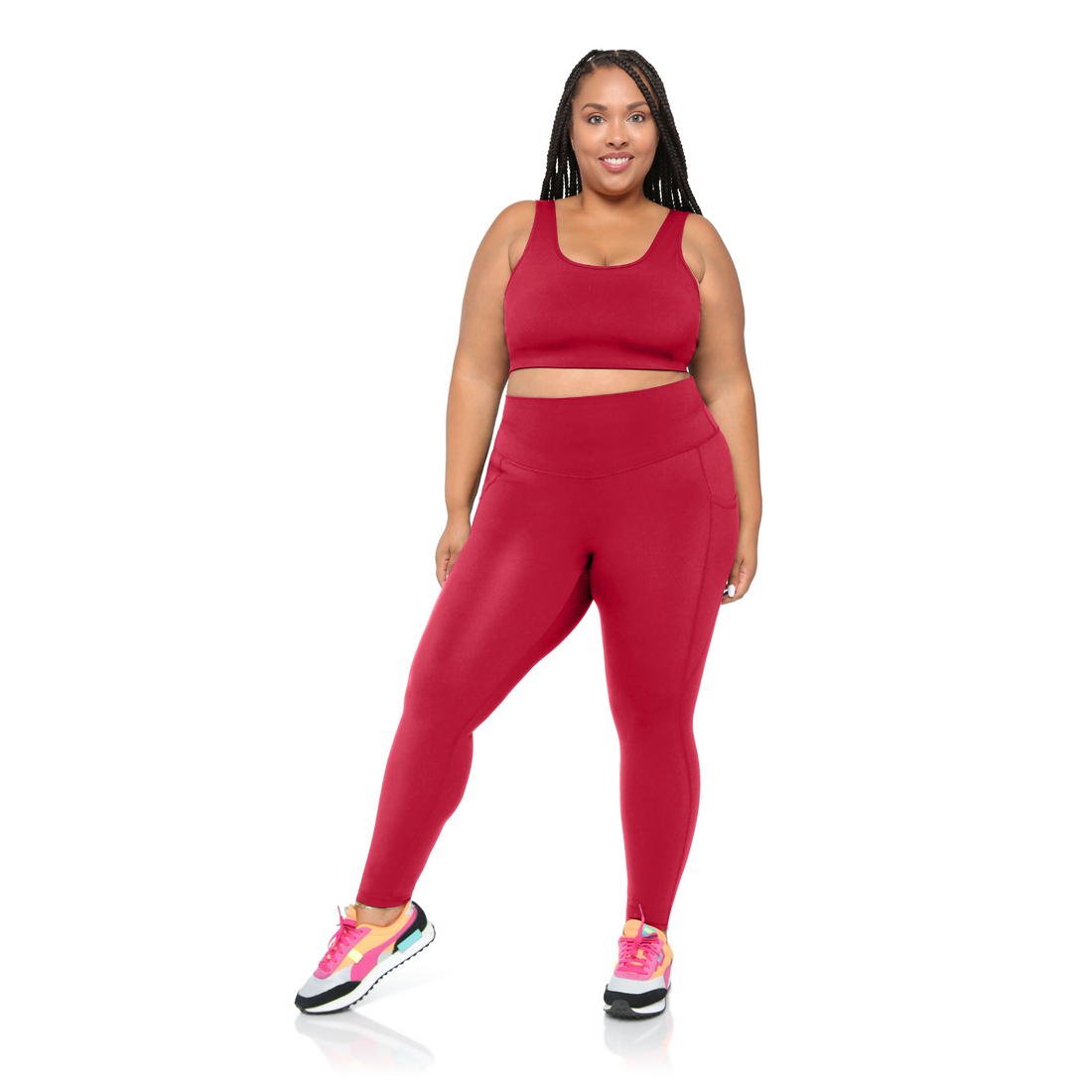 Fitkitty Culture BodyLove high-rise leggings in black, showing the snug fit and stretch fabric, perfect for yoga and active wear.