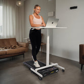 DeerRun® Adjustable Standing Desk for Treadmills, 31.5 inches long and 18.9 inches wide, with a large rolling laptop surface.