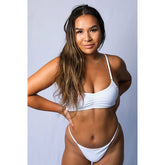 Beau Swim Elle Bikini Top featuring a sleek, modern design with adjustable straps and vibrant color for stylish beachwear.