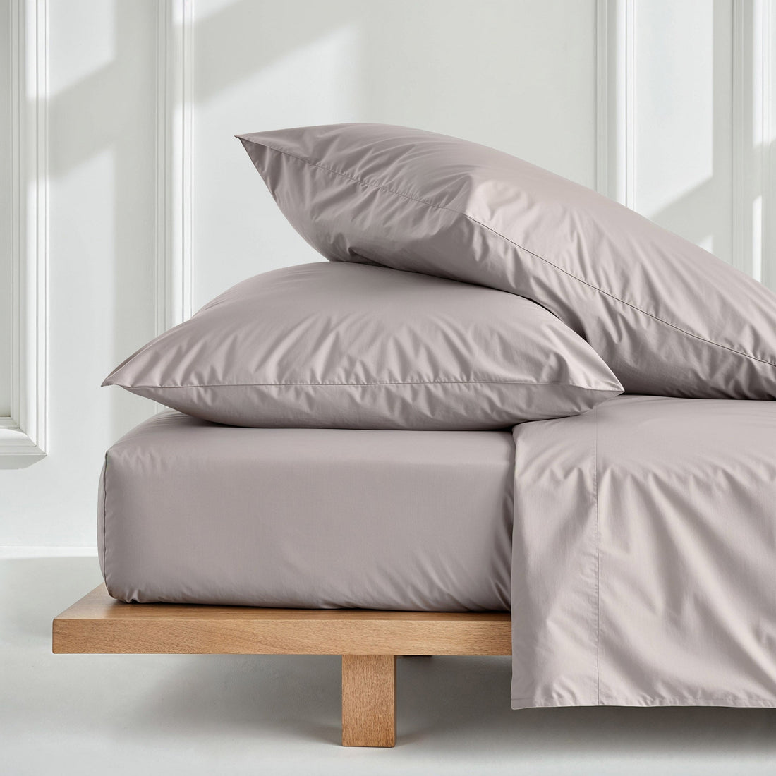 Italic Luxe Australian Sateen Pillowcase Set featuring smooth, luxurious bed pillowcases in a stylish home bedroom setting.
