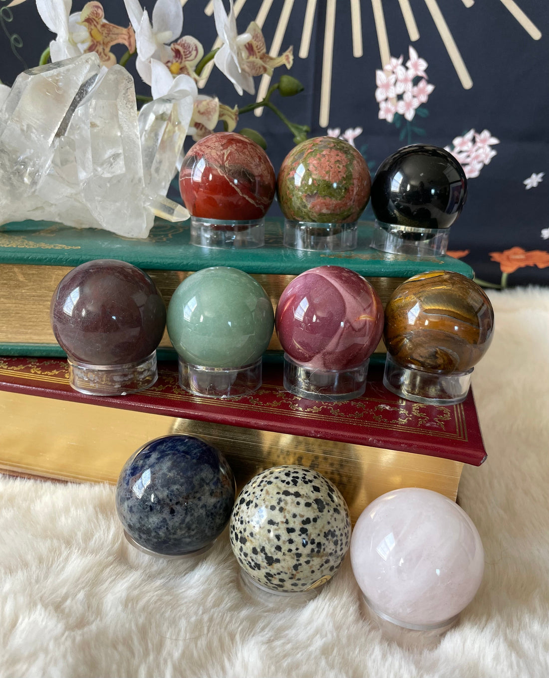 Clear 40mm crystal sphere from Evermore Everlasting, showcasing its smooth, polished glass surface and round shape.
