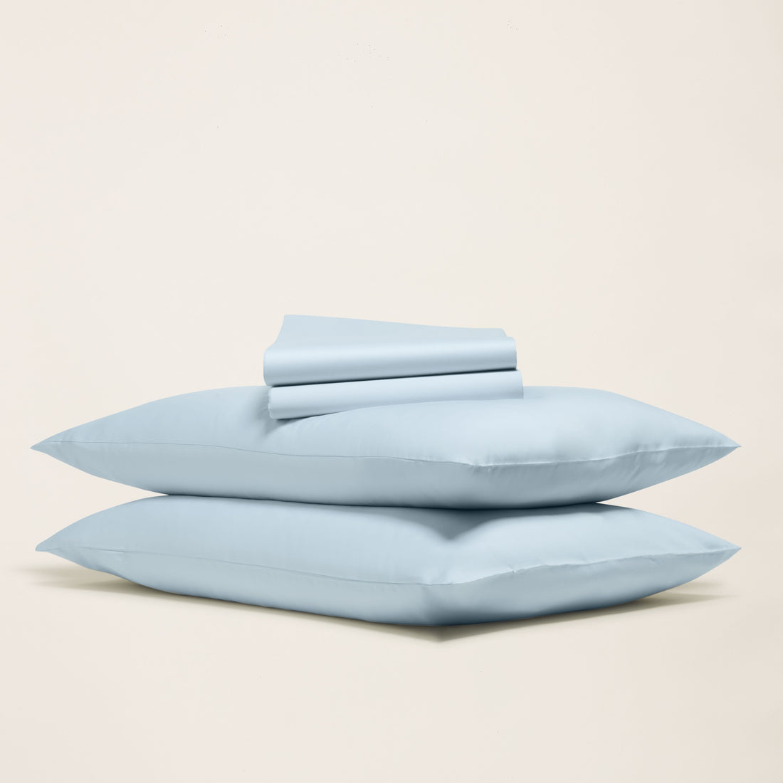 Smooth Luxe Australian Sateen Sheet Set by Italic, featuring soft, glossy bedding with elegant folds and a luxurious finish.