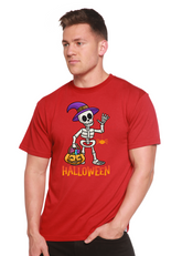 Unisex Halloween graphic T-shirt made of bamboo viscose and organic cotton, featuring festive print by Spun Bamboo.