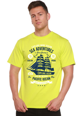 Men’s Sea Adventures Spun Bamboo graphic T-shirt with ocean-themed print in bamboo viscose and organic cotton fabric.