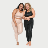 Metallic cheetah print active leggings from Fitkitty Culture, designed for yoga and workout wear, with a shiny, form-fitting look.