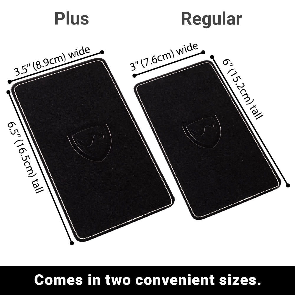Shield Your Body SYB Phone Shield mobile phone accessory blocking EMF and 5G signals for iPhones and Android devices.
