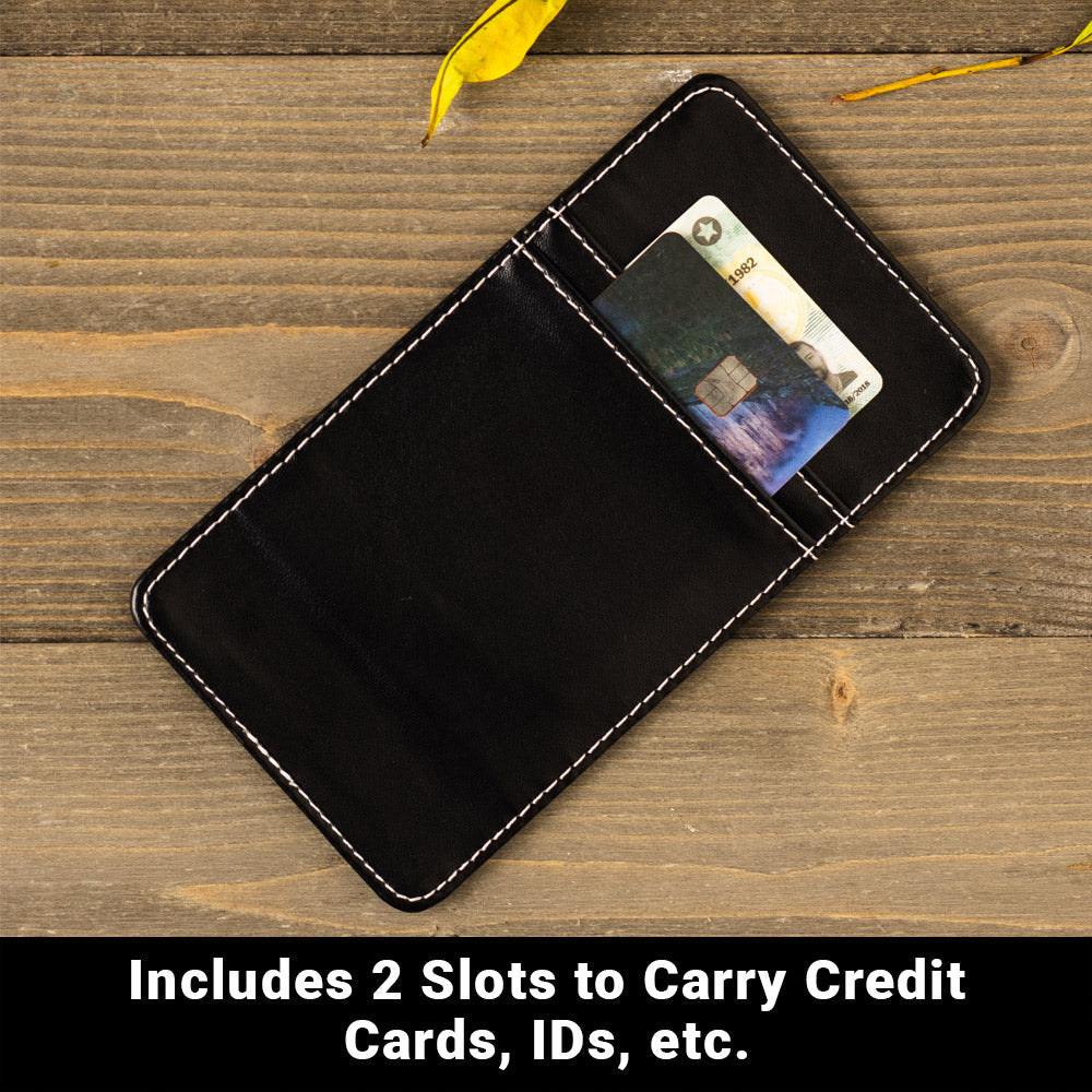 Shield Your Body SYB Phone Shield for iPhones and Android, lab-tested EMF and 5G blocker mobile phone accessory with slots.