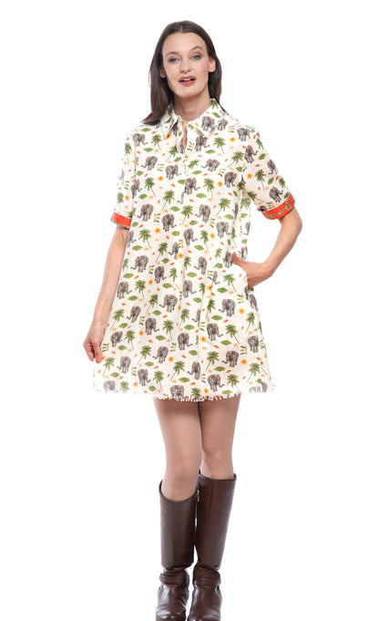 Chatham Dress Elephant Print