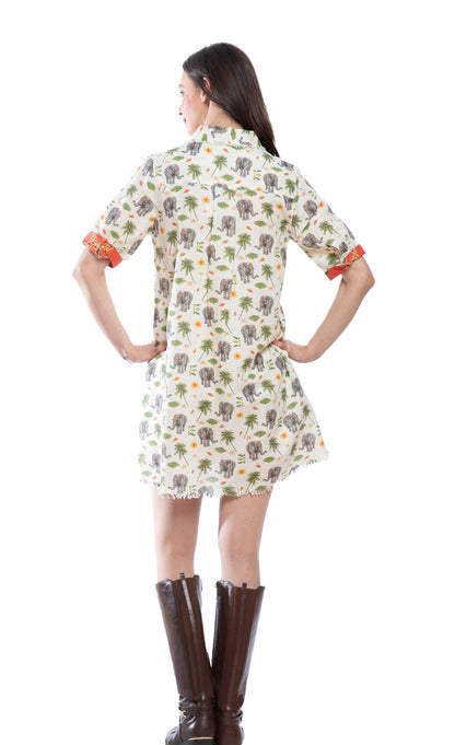 Chatham Dress Elephant Print