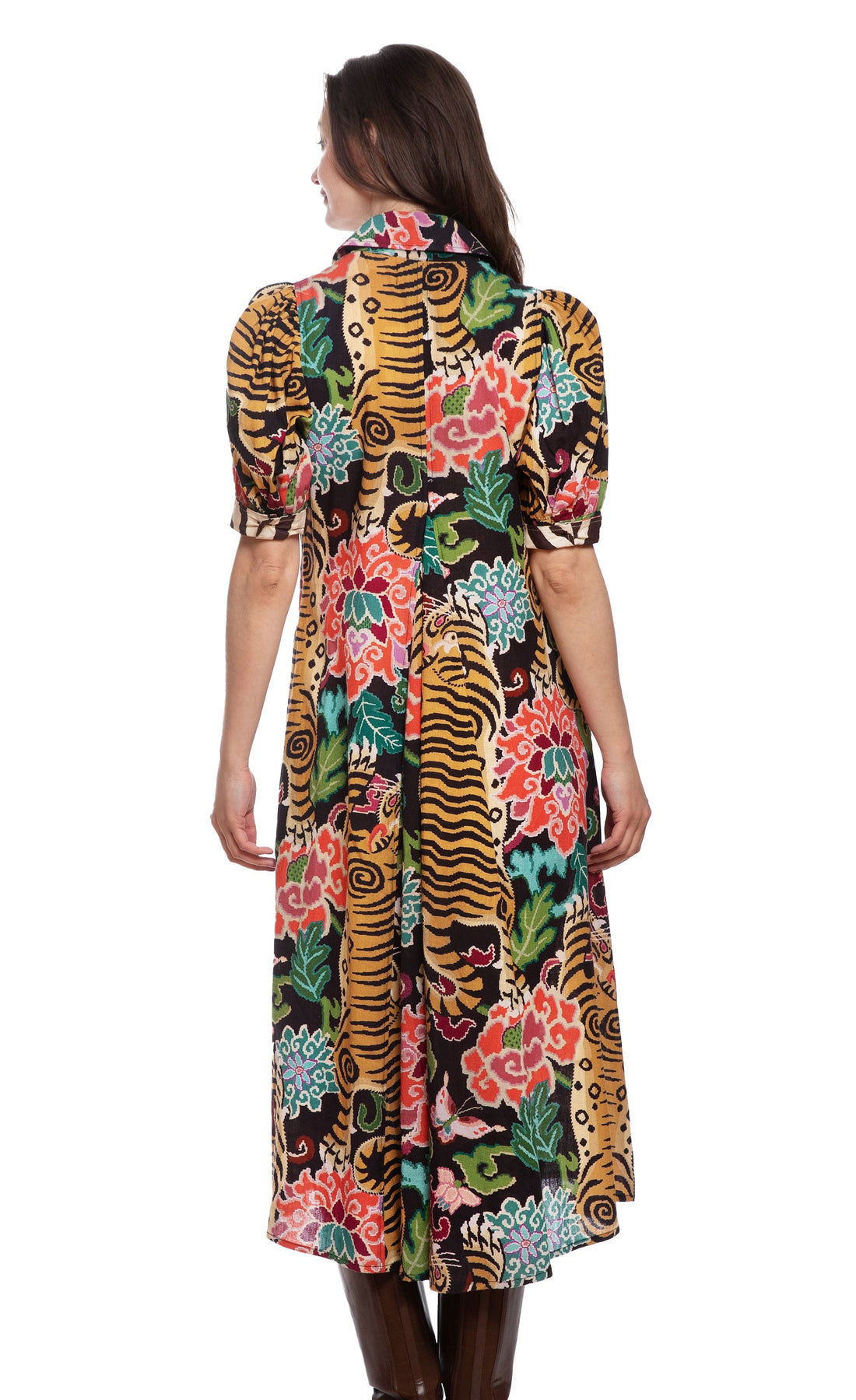 Montauk Dress Tiger Rug Print