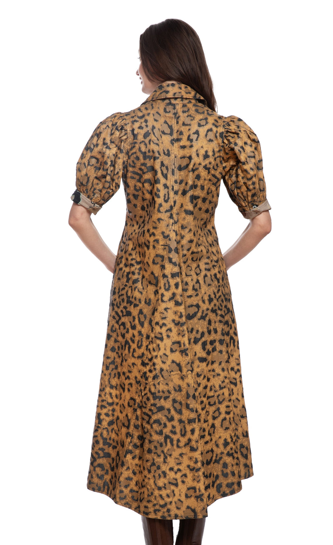 Montauk Dress Cheetah Print on Denim