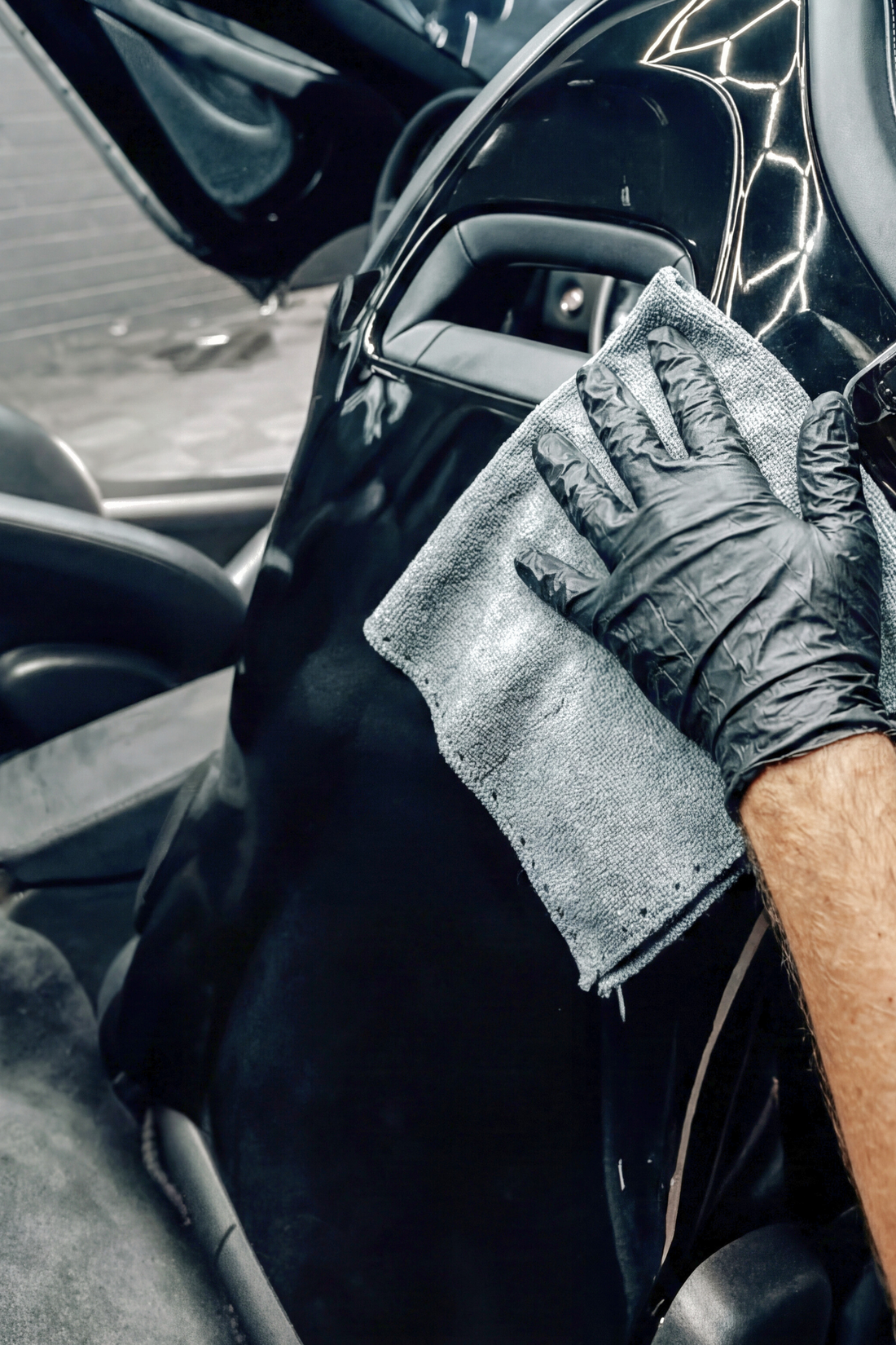 Blackline Carbon Cloth from Blackline Car Care, featuring black woven fabric designed for automotive detailing and surface protection.