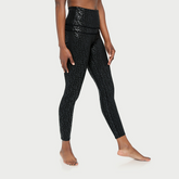 Metallic cheetah print active leggings by Fitkitty Culture, stylish women&