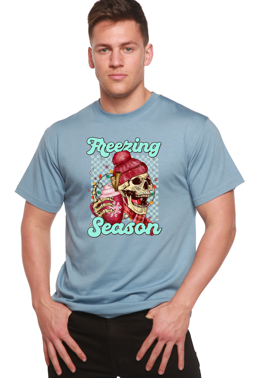 Unisex Bamboo Viscose Organic Cotton Short Sleeve Graphic T-Shirt by Spun Bamboo, featuring a printed design on the front.
