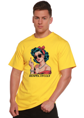 Unisex bamboo cotton graphic T-shirt by Spun Bamboo featuring a respectful middle finger print design.