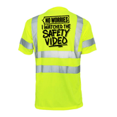 Reflective safety T-shirt by Armed American Supply with high-visibility reflective strips and safety messaging on the front.