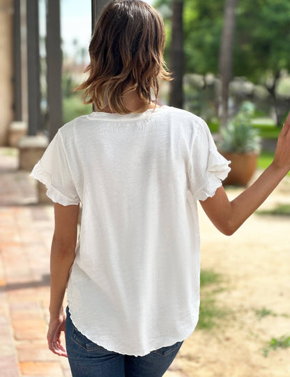 Everyday Ruffle V-Neck Tee