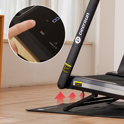 DeerRun X20 Incline Home Treadmill with 15% Auto Incline &amp; Full Running Deck | 400 lbs, 11.3 mph