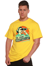 Unisex bamboo cotton graphic T-shirt featuring retro funny woman design by Spun Bamboo, with bold print on front.