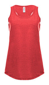 Red Heather Racer Back Tank top for women by SpectraUSA, front view showcasing fitted style and racer back design.