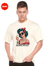 Unisex bamboo cotton graphic T-shirt featuring a bold middle finger design, by Spun Bamboo, casual men&