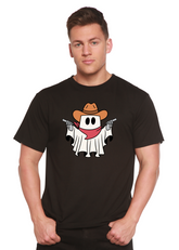 Unisex Cowboy Ghost graphic T-shirt by Spun Bamboo, short sleeve, made from bamboo viscose and organic cotton, featuring a printed design.