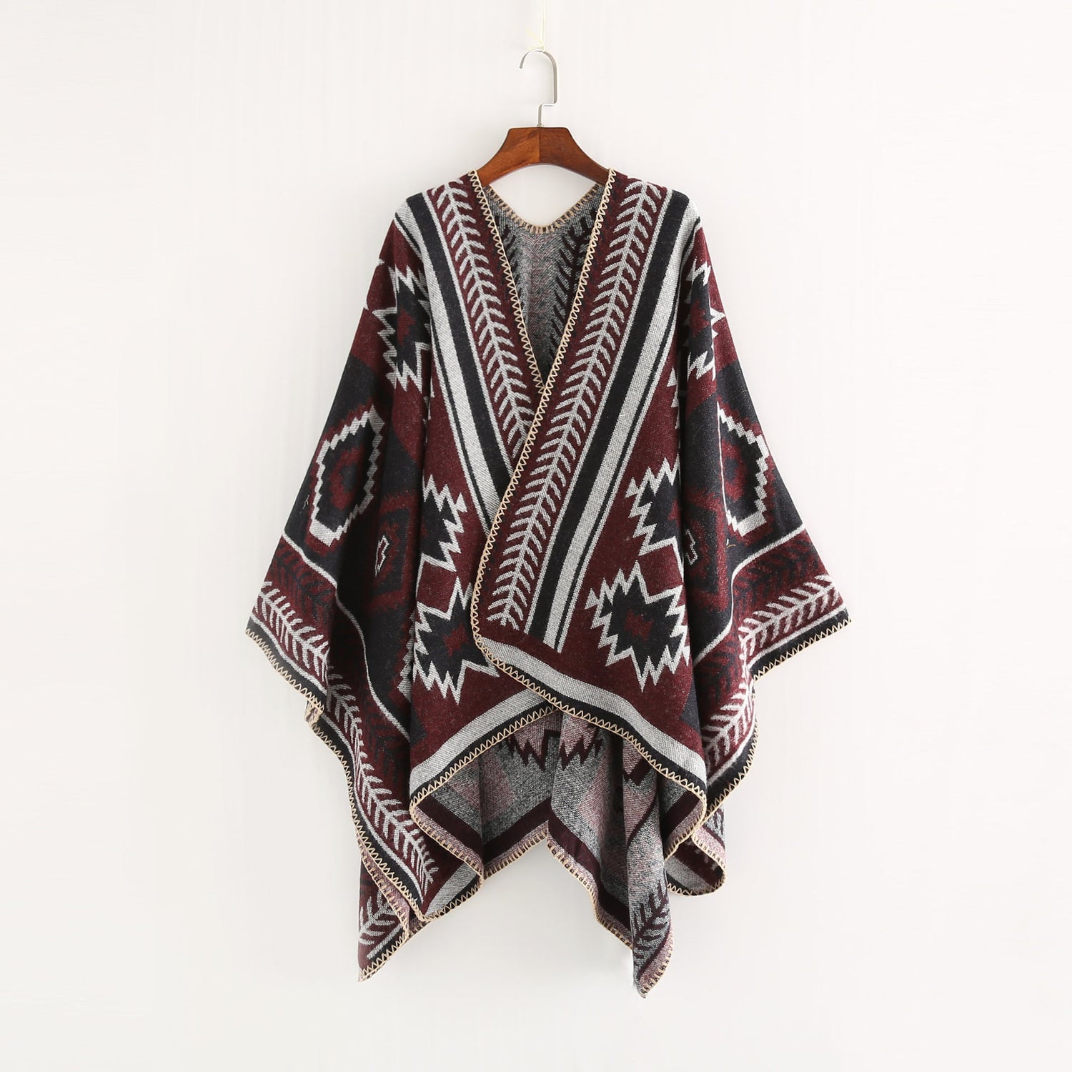 Geometric Abstract Puzzle Cloak Simple Thicken Lengthen Warm Air Conditioning Shawl Travel Blanket