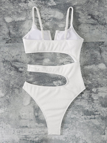 Women Hollow Out Cutout out V neck Sexy Swimsuit Bikini