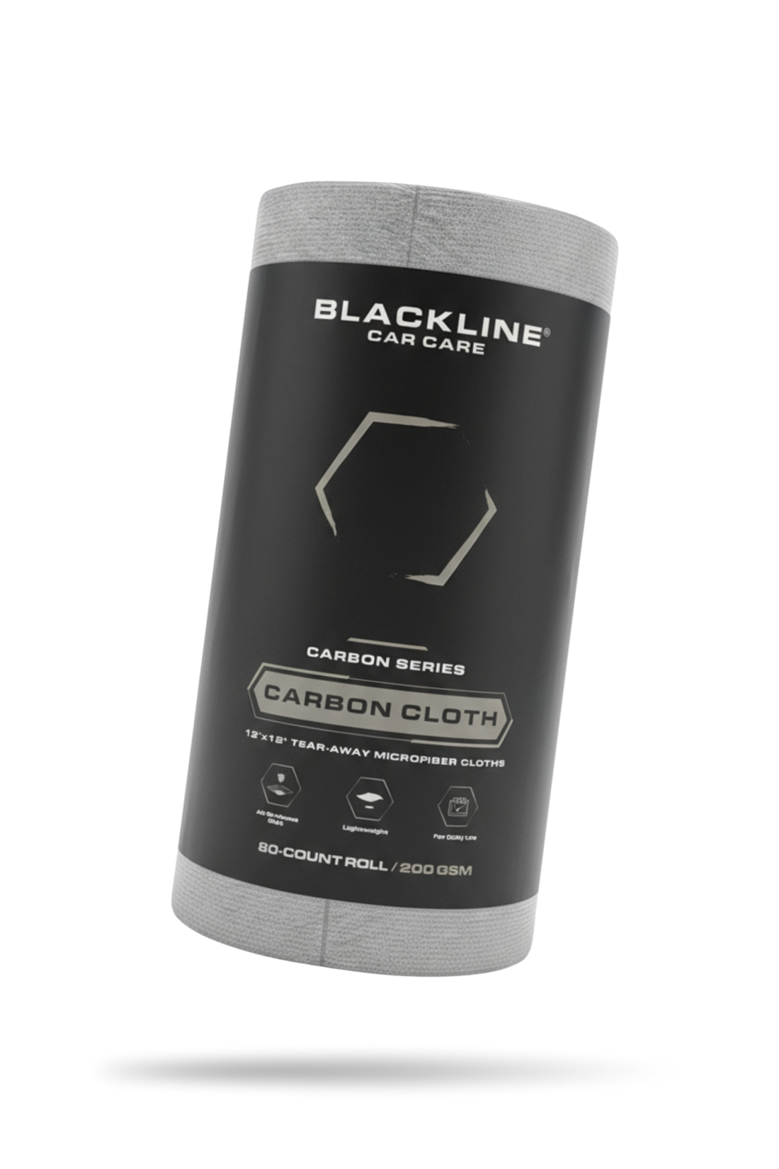 Blackline Car Care BLACKLINE® Carbon Cloth displaying black carbon fiber fabric for automotive detailing and protection.