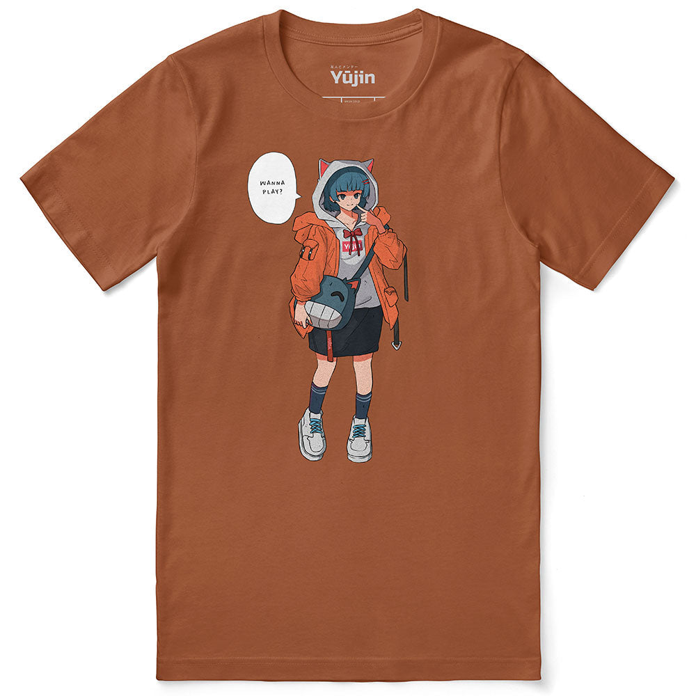 Yūjin Clothing Drippin Kitten T-Shirt featuring a colorful kitten graphic on soft cotton fabric