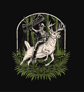 Buck Wrangler T-shirt by Bow Crew Apparel showing a rugged buck graphic on a casual men&