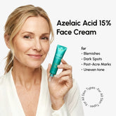 Maree Azelaic Acid Cream for sensitive skin, featuring a white jar with a blue label and a sealed lid on a white background.