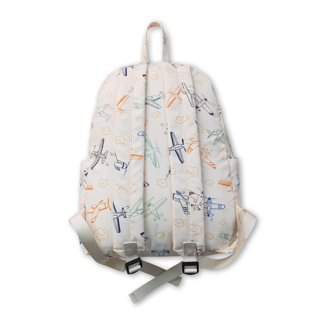 Mini Rodeo kids boys backpack featuring a playful airplane design, perfect for young travelers and school use.