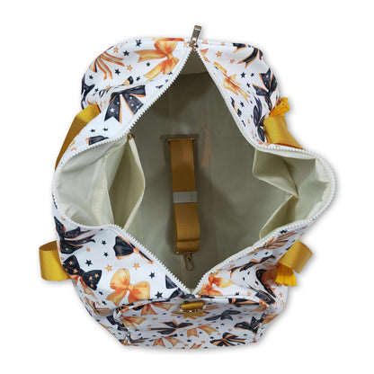 Black orange bow Halloween duffel bags