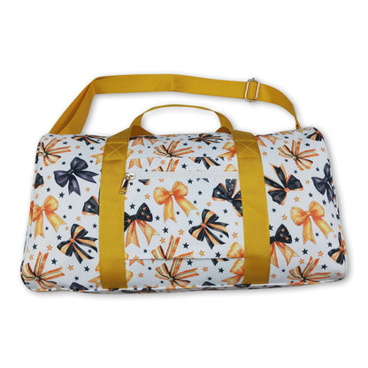 Black orange bow Halloween duffel bags